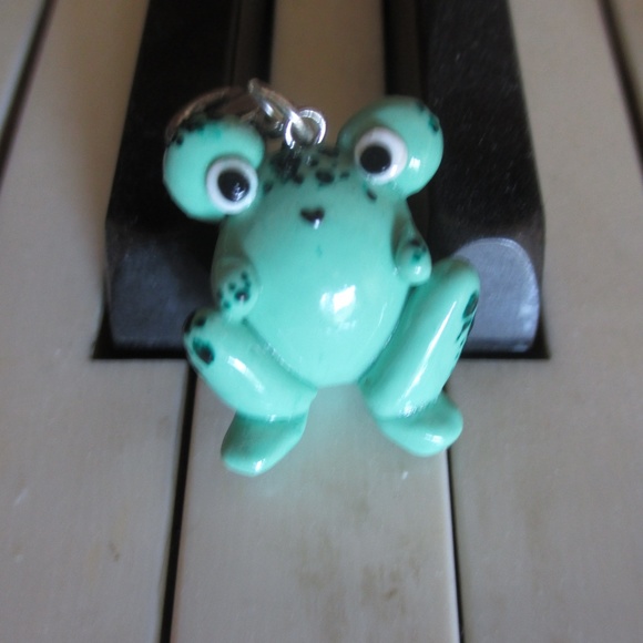 Handmade Polymer Clay Frog Charm - Picture 2 of 7